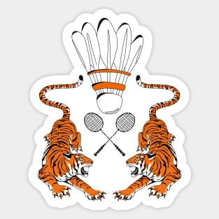 Tiger Badminton Sports Team Jersey - Shuttlecock Racket Sticker